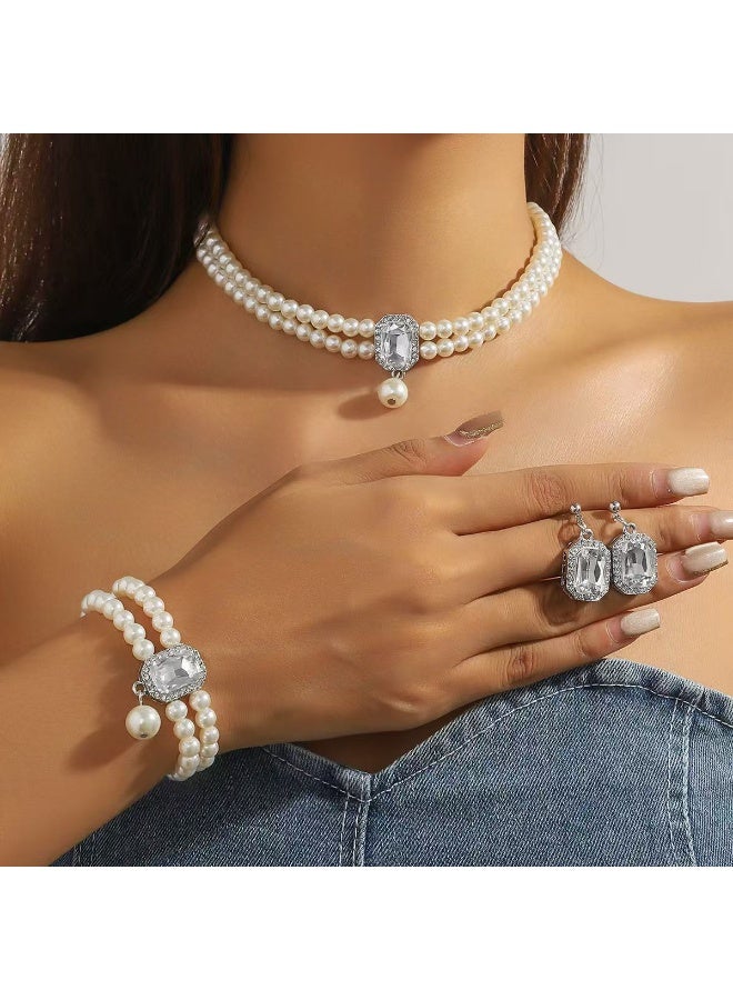 NIBEMINENT French Elegant Multi-Layer Faux Pearl Necklace - European and American Cross-Border Jewelry