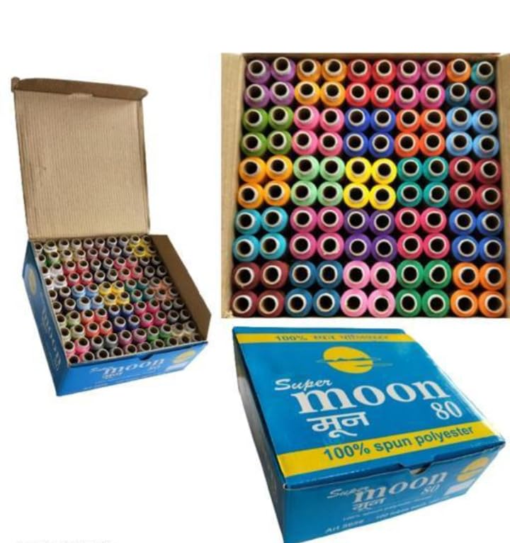 Thread Spun Polyester Sewing Thread 100 Tubes 150 Meters(4 Tube x 25) Thread (150 m Pack of100) 