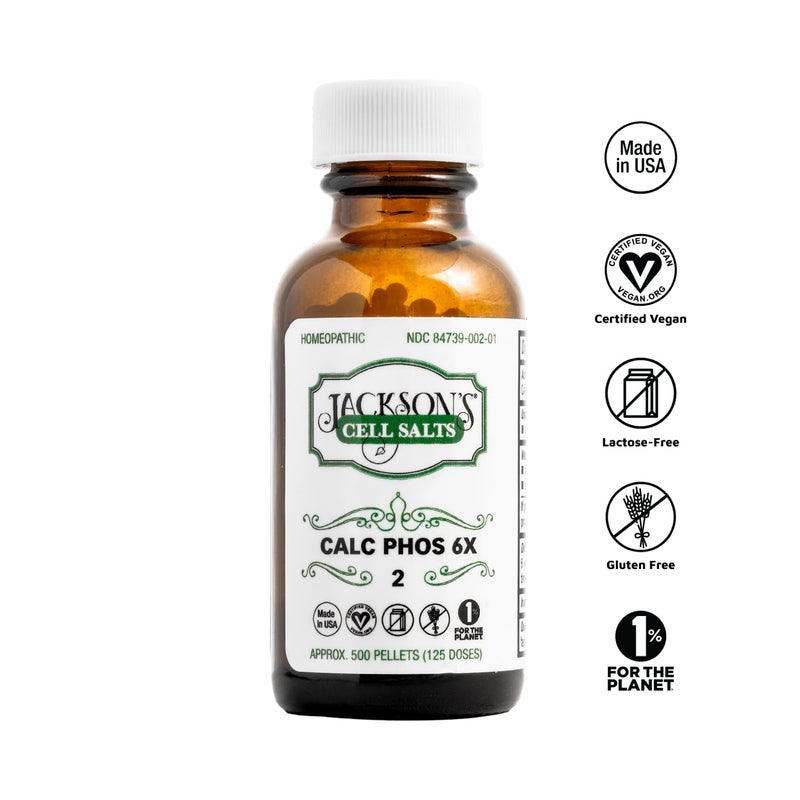 Jackson's Jackson’s Cell Salt #2 Calc phos 6X (500 Pellet Bottle) – Certified Vegan, Lactose-Free Calcarea phosphorica 6X - Image 2