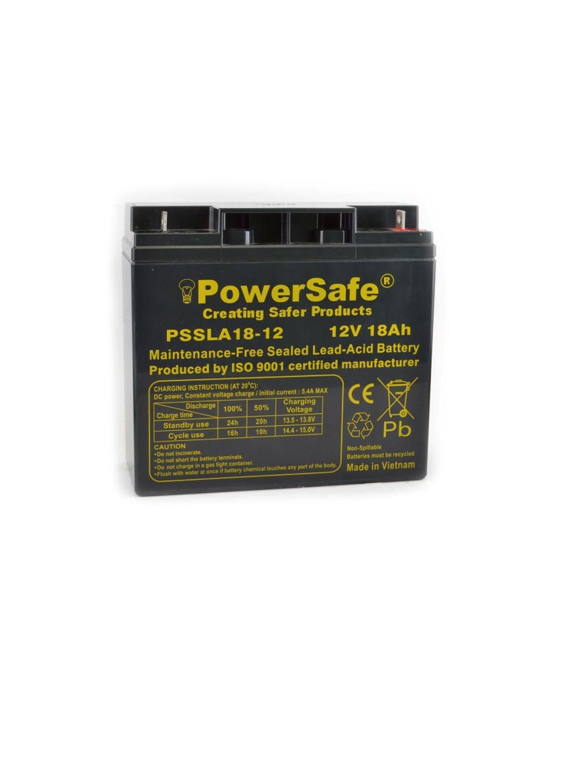 PowerSafe Sealed Lead Acid Battery 12V-18Ah PSSLA 18-12 - Image 2