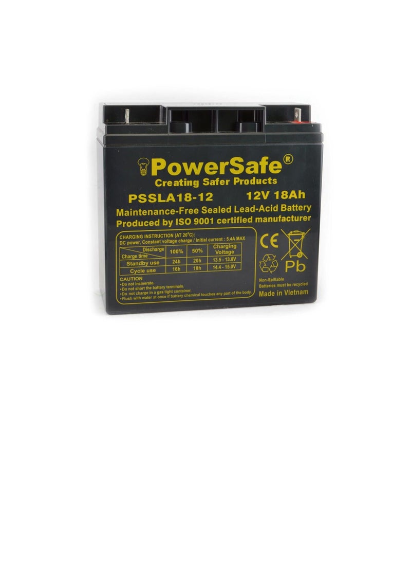 PowerSafe Sealed Lead Acid Battery 12V-18Ah PSSLA 18-12 - Image 1