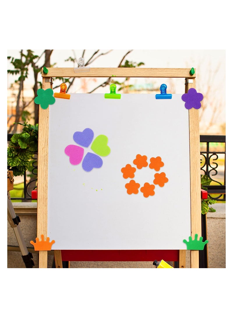 Self Adhesive Geometry Shapes Foam Stickers, Mini EVA Foam Felt Stickers for Kids DIY Art Craft, Heart Crown Flowers Star, 12PCS - Image 3