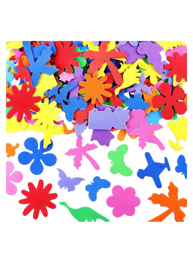 Self Adhesive Geometry Shapes Foam Stickers, Mini EVA Foam Felt Stickers for Kids DIY Art Craft, Heart Crown Flowers Star, 12PCS - Image 4