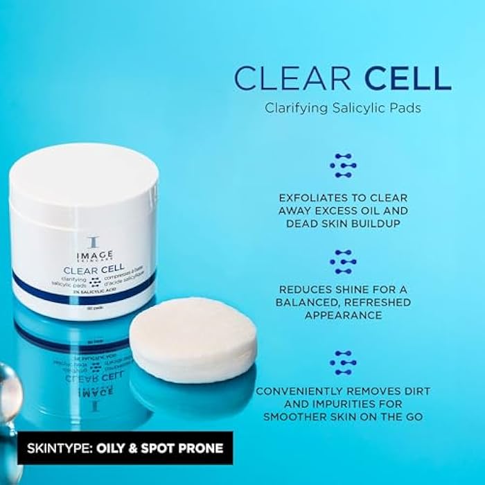 IMAGE Skincare, CLEAR CELL Salicylic Clarifying Pads, Exfoliating Wipes to Clarify Pores for Oily Prone Skin, 60 Pads - Image 2