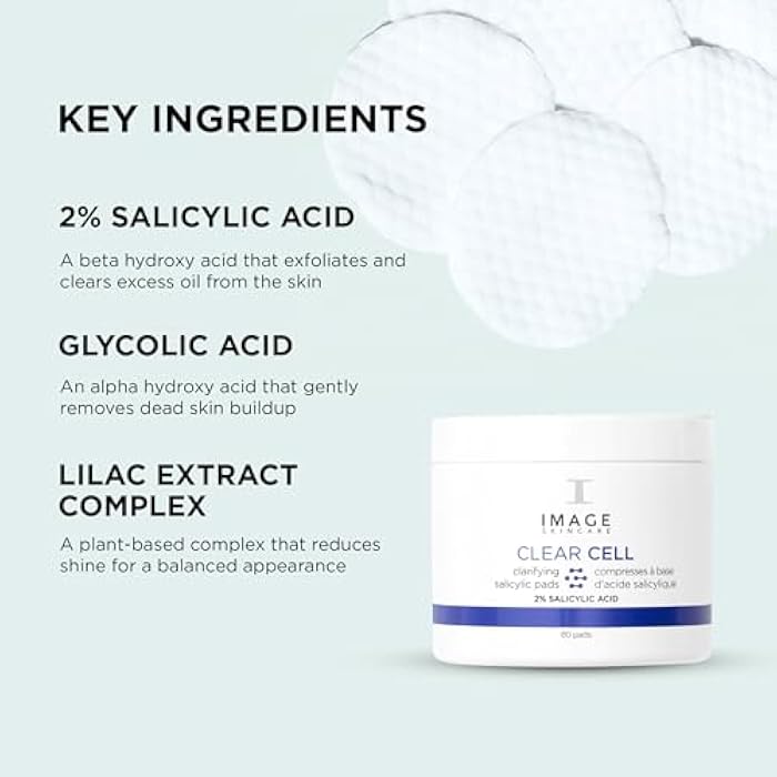 IMAGE Skincare, CLEAR CELL Salicylic Clarifying Pads, Exfoliating Wipes to Clarify Pores for Oily Prone Skin, 60 Pads - Image 5