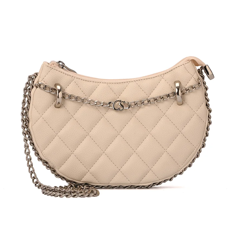 Carmen Steffens Matelassé Chain Bag Off-White