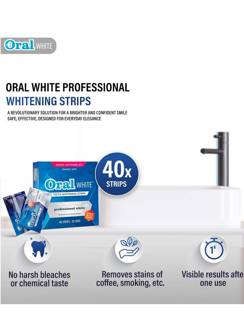Oral White شرائط تبييض أورال وايت المهنية 40 شريط 20 علاج  - Image 4