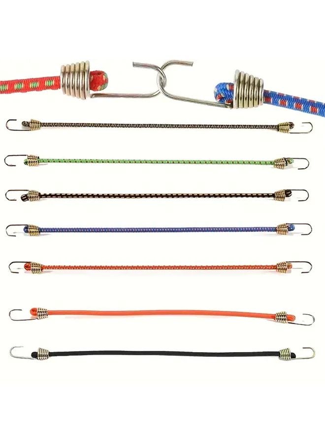 Orange Polka Dots 5pcs Heavy Duty Elastic Straps with Metal Hooks Retractable Tear Resistant Fasteners for Outdoor Camping Gear - Image 4