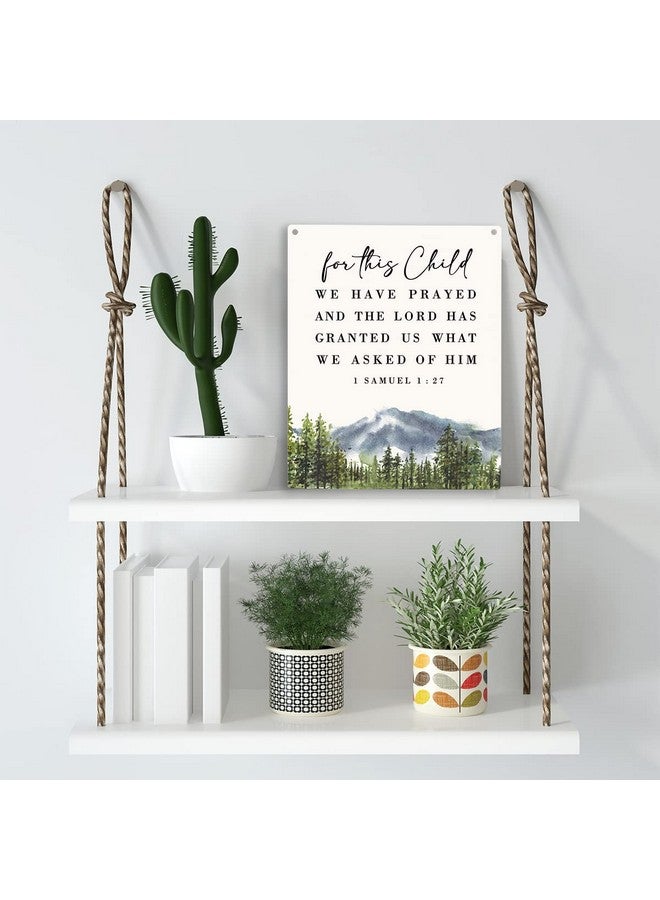 YCYD Inspirational Nursery Decor for Girls Boys Baby Girl Room Decor Christian Nursery Wall Art For This Child We Have Prayed Wooden Hanging Sign Bible Verse Wall Art Sign for Kids Home 8 x 10 Inches - Image 3