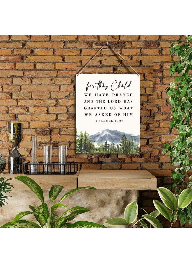 YCYD Inspirational Nursery Decor for Girls Boys Baby Girl Room Decor Christian Nursery Wall Art For This Child We Have Prayed Wooden Hanging Sign Bible Verse Wall Art Sign for Kids Home 8 x 10 Inches - Image 2