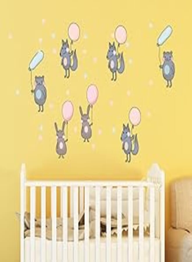 Decorative kids room sticker - Animals of the woods friends of children (60x60cm)
