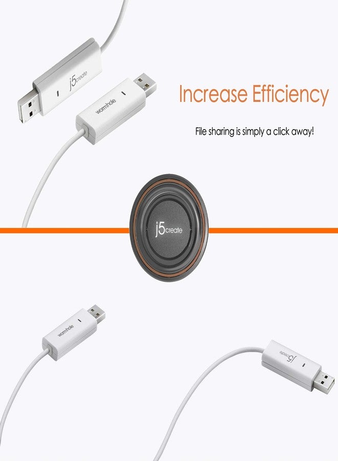 j5create JUC100 Data, Keyboard, and Mouse Sharing/Transfer USB Cable [ Wormhole Switch Windows to Windows ] Transfer Data Between 2 Windows PC - Image 5