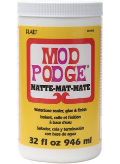 Mod Podge Mod Podge Matte Sealer, Glue & Finish: All-in-One Craft Solution- Quick Dry, Easy Clean, for Wood, Paper, Fabric & More. Non-Toxic - Craft with Confidence, Made in USA, 32 oz., Pack of 1  - Image 1