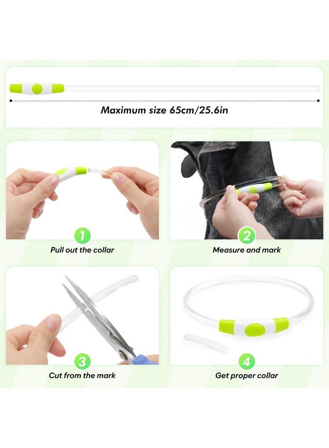 BSEEN Light Up Dog Collar - LED Dog Collar Rechargeable, Glowing Pet Collars for Small Medium Large Dogs, TPU Cuttable Lighted Puppy Collar, Safety Dog Lights for Night Walking (Green 70cm) - Image 4
