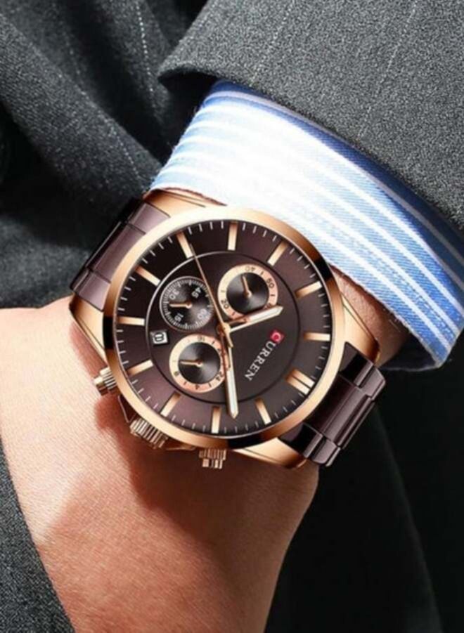 كارين الرجال ساعة كوارتز مقاوم للماء مضيئة الفولاذ المقاوم للصدأ حزام ساعة الموضة عاشق هدية - Image 2