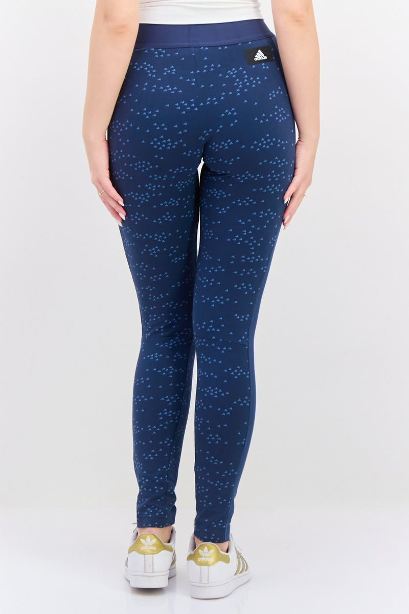 Adidas سروال ليجنغ رياضي نسائي مناسب للتدريب، أزرق داكن - Image 3