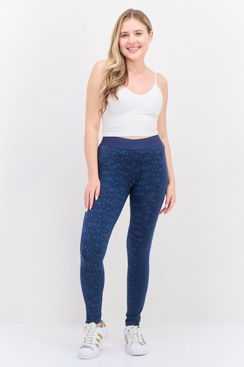 Adidas سروال ليجنغ رياضي نسائي مناسب للتدريب، أزرق داكن - Image 2