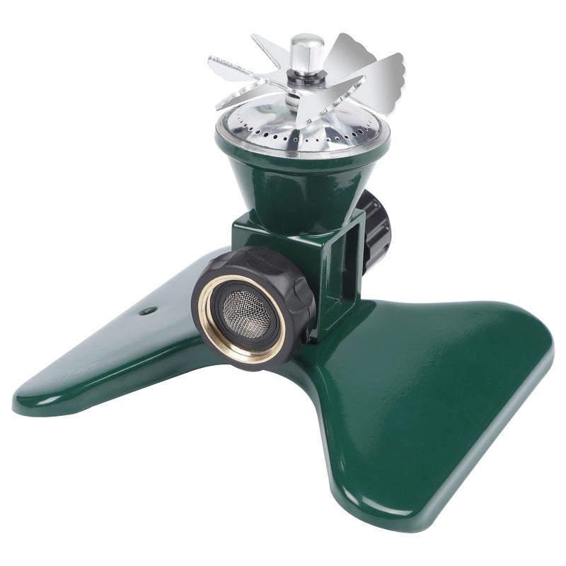 Biswing 1 Pack Lawn Sprinkler, Heavy Duty Metal Square Garden Sprinkler, 360 Degree Large Area Irrigation, Connectable Rotating Automatic Water Sprinklers for Yard Lawn Garden Watering - Image 1