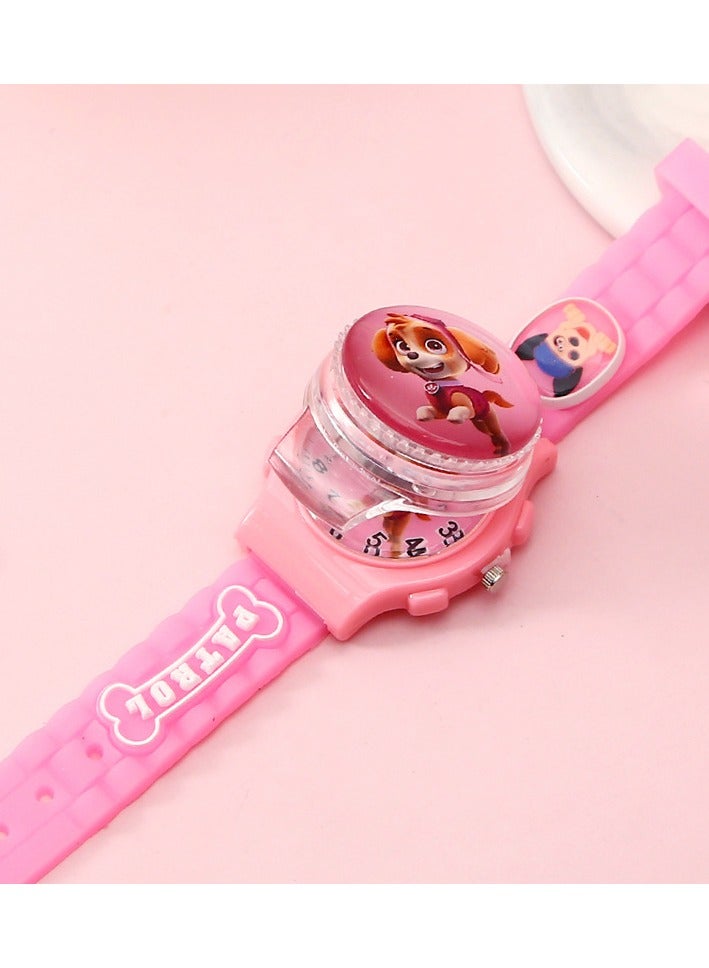 باو بترول Pink PAW Patrol Cartoon Flip Cover Children's Watch (The Cover Can Turn) - Image 3