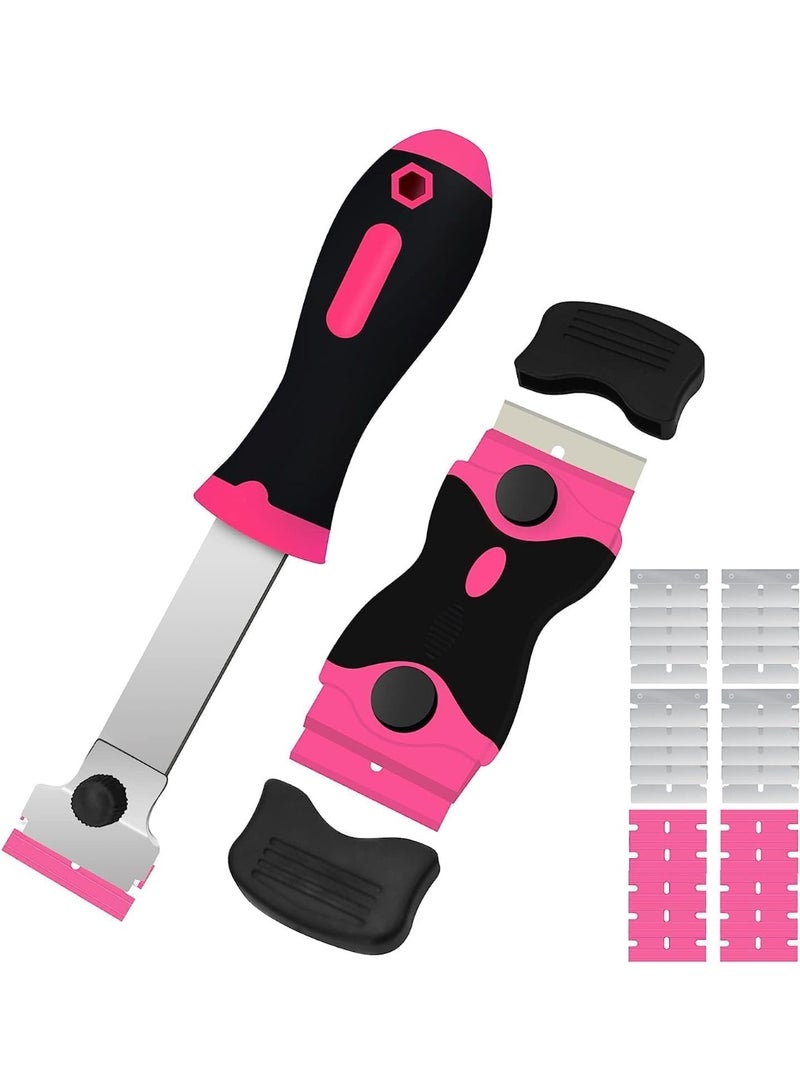 Razor Blade Scraper, Razor Scraper Tool, Double End Scraper, Easy to Use, for Removing Label, Registration Sticker, Tint, Grease from Windshield, Appliance, Glass - Image 1