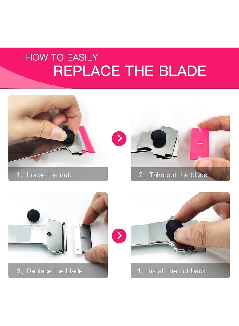 Razor Blade Scraper, Razor Scraper Tool, Double End Scraper, Easy to Use, for Removing Label, Registration Sticker, Tint, Grease from Windshield, Appliance, Glass - Image 5