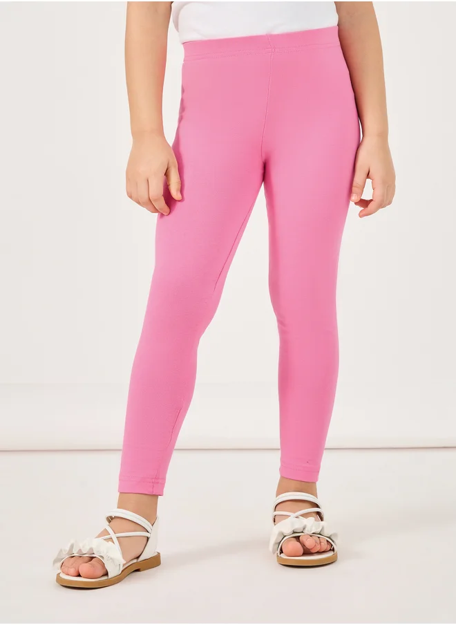 Styli Styli Solid Elastic Waistband Cotton Leggings