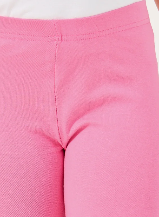 Styli Styli Solid Elastic Waistband Cotton Leggings