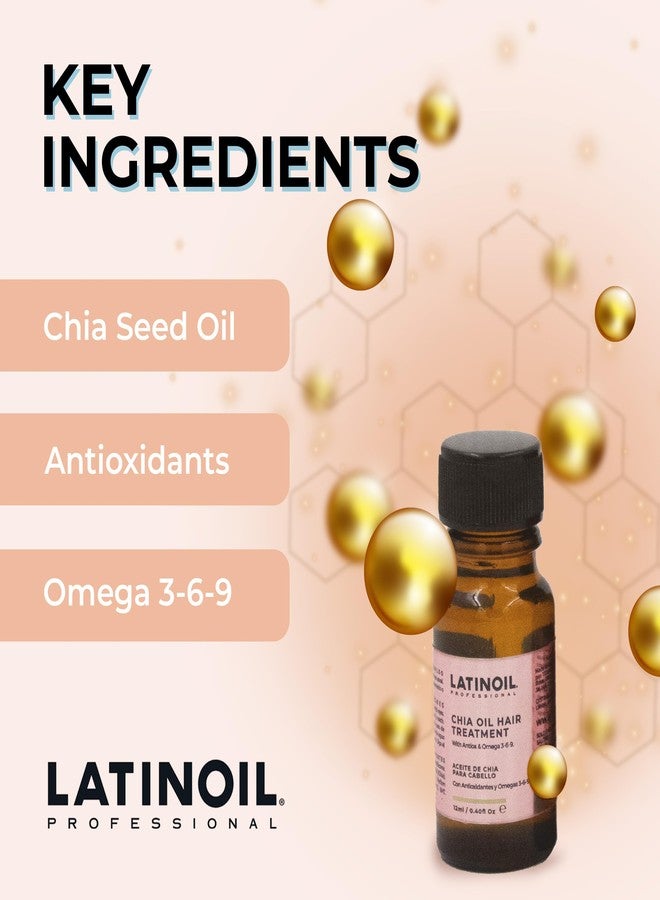 LATINOIL لاتينويل - علاج زيت شيا للشعر، زيت لتجاعيد الشعر وجفافه، علاج زيت الشعر بزيت بذور الشيا، الأحماض الأمينية، الأوميغا، وحمض الهيالورونيك، 12 مل زيت شعر، 6 عبوات - Image 4