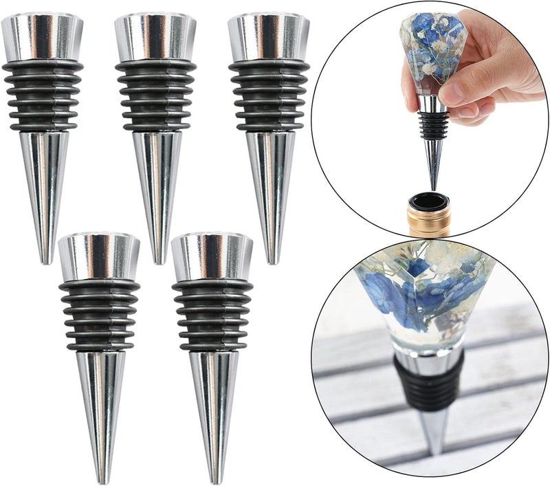 klarako 5 Pieces Wine Bottle Stopper Silicone Mold Resin Epoxy Casting Mold for DIY Casting Crafts, 5PCS Wine Stopper - Image 3