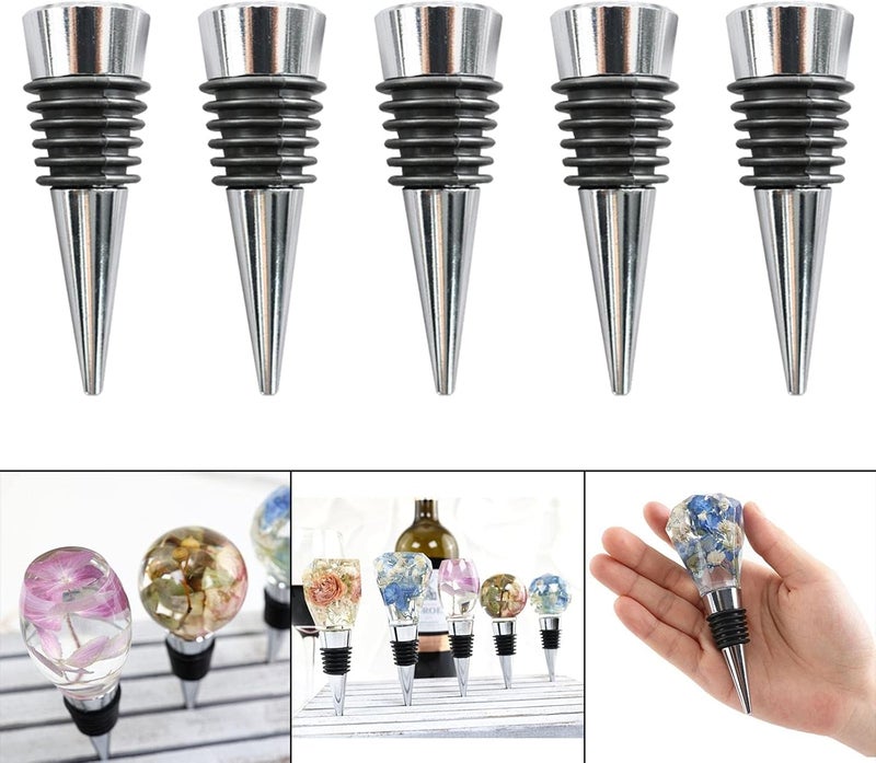 klarako 5 Pieces Wine Bottle Stopper Silicone Mold Resin Epoxy Casting Mold for DIY Casting Crafts, 5PCS Wine Stopper - Image 5