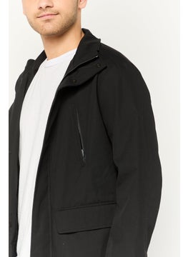 EMPORIO ARMANI Men Plain Windbreaker Jacket, Black  - Image 3