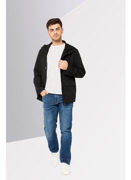EMPORIO ARMANI Men Plain Windbreaker Jacket, Black  - Image 2