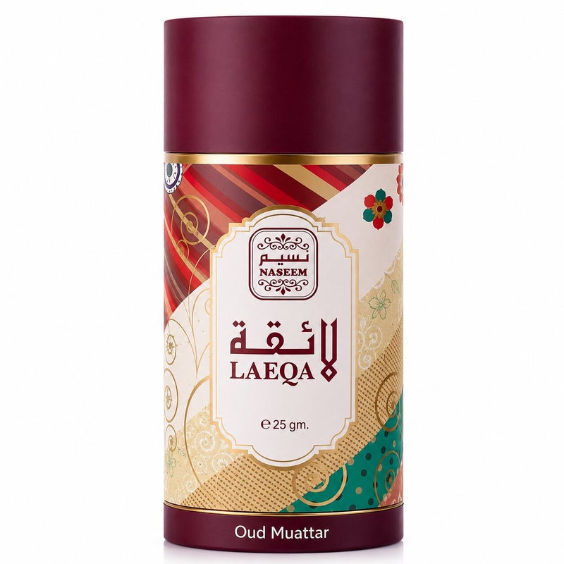 Oud Muattar Laeqa Fragrant Incense by Naseem, 25g - Luxurious Traditional Arabian Bakhoor for Home Fragrance