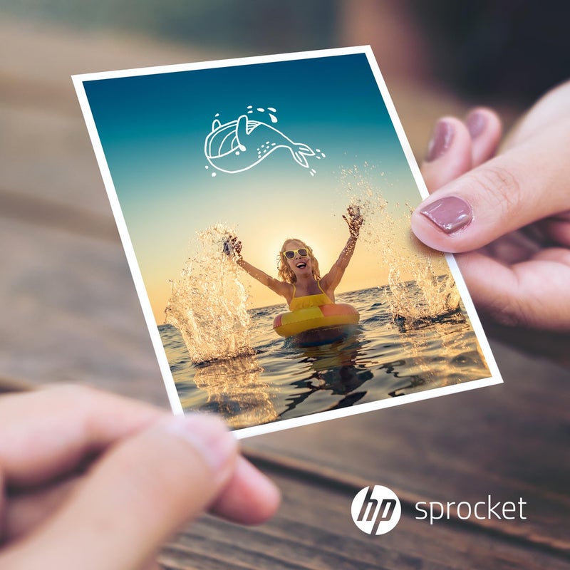HP ورق صور HP Sprocket مقاس 3.5 × 4.25 Zink بخلفية لاصقة (20 حزمة) متوافق مع كشك الصور وطابعة الصور Sprocket 3x4 - Image 3