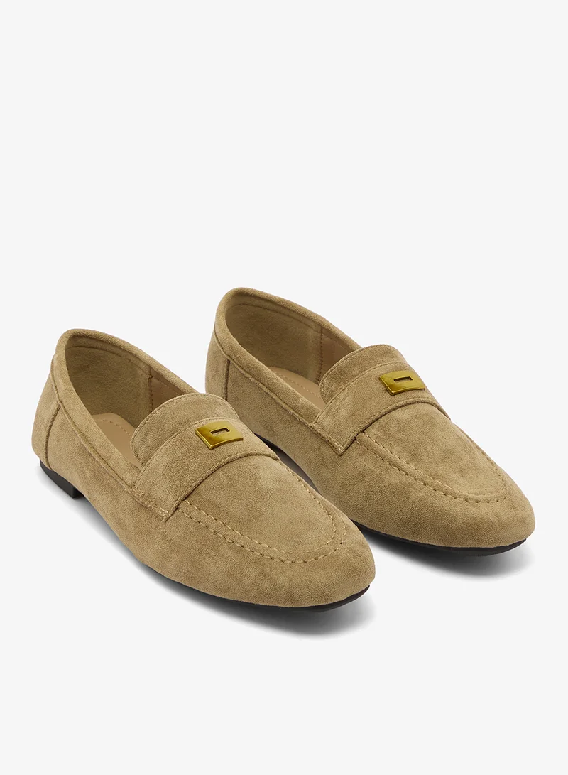 Ella Beige Suede Loafers for Women | Best Price UAE