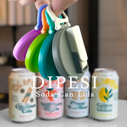DIPESI 2 Color Soda Can Lids with Straw- Set of 2, Reusable pop can lids for Canned,BPA-Free Can Covers for Soda, Leak-Proof Design(Purple & Green) - Image 2