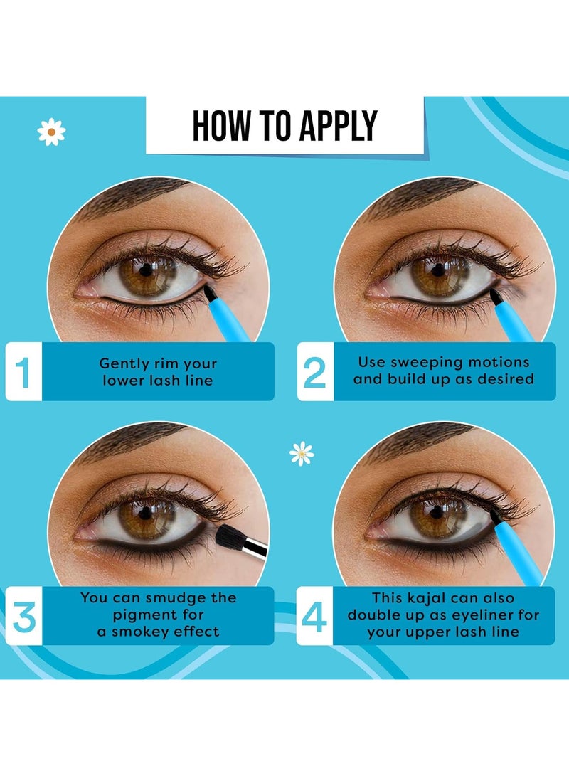SUGAR POP Longwear Kajal  16HR Waterproof and Smudge Proof Eyeliner Intense Matte Finish Velvet Smooth Application Transfer Proof  01 Black - Image 5