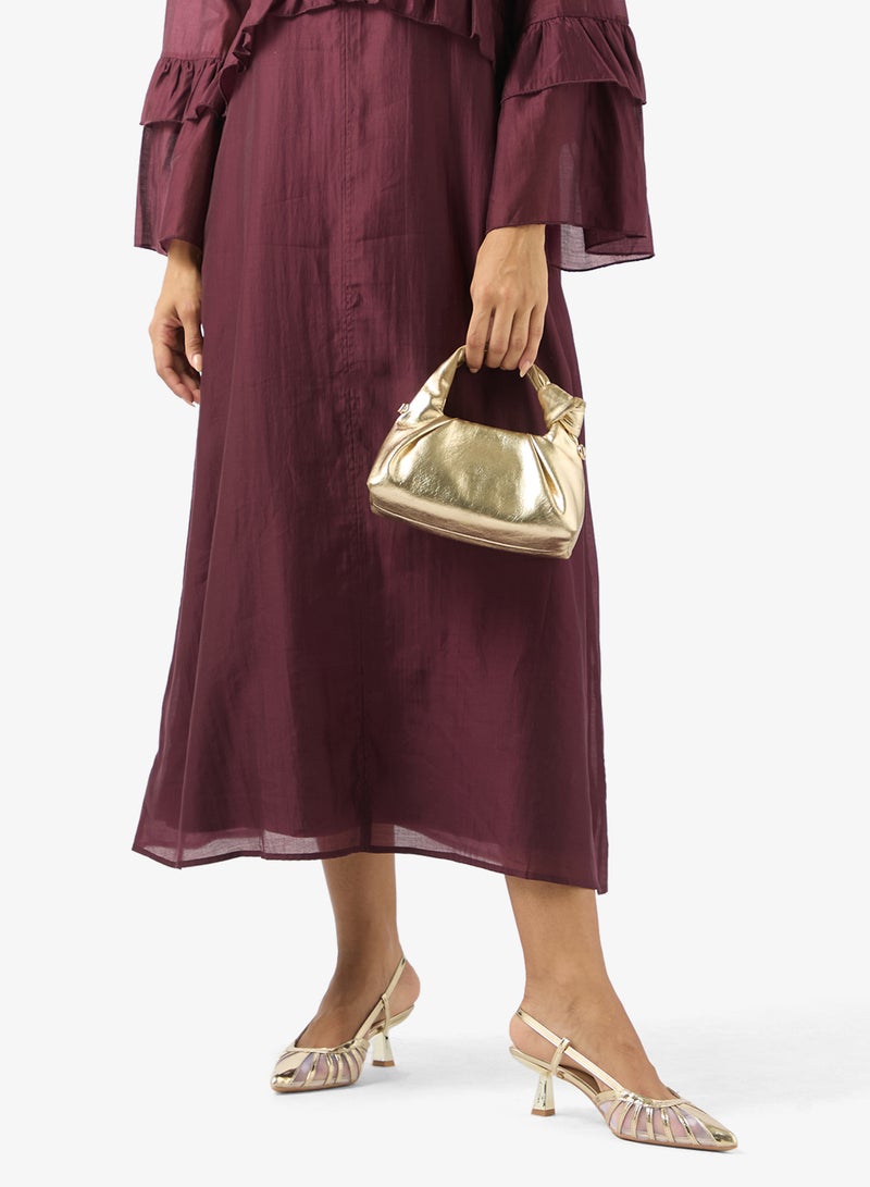 خزانة حذاء بكعب متوسط بتفاصيل ذهبية - Image 5