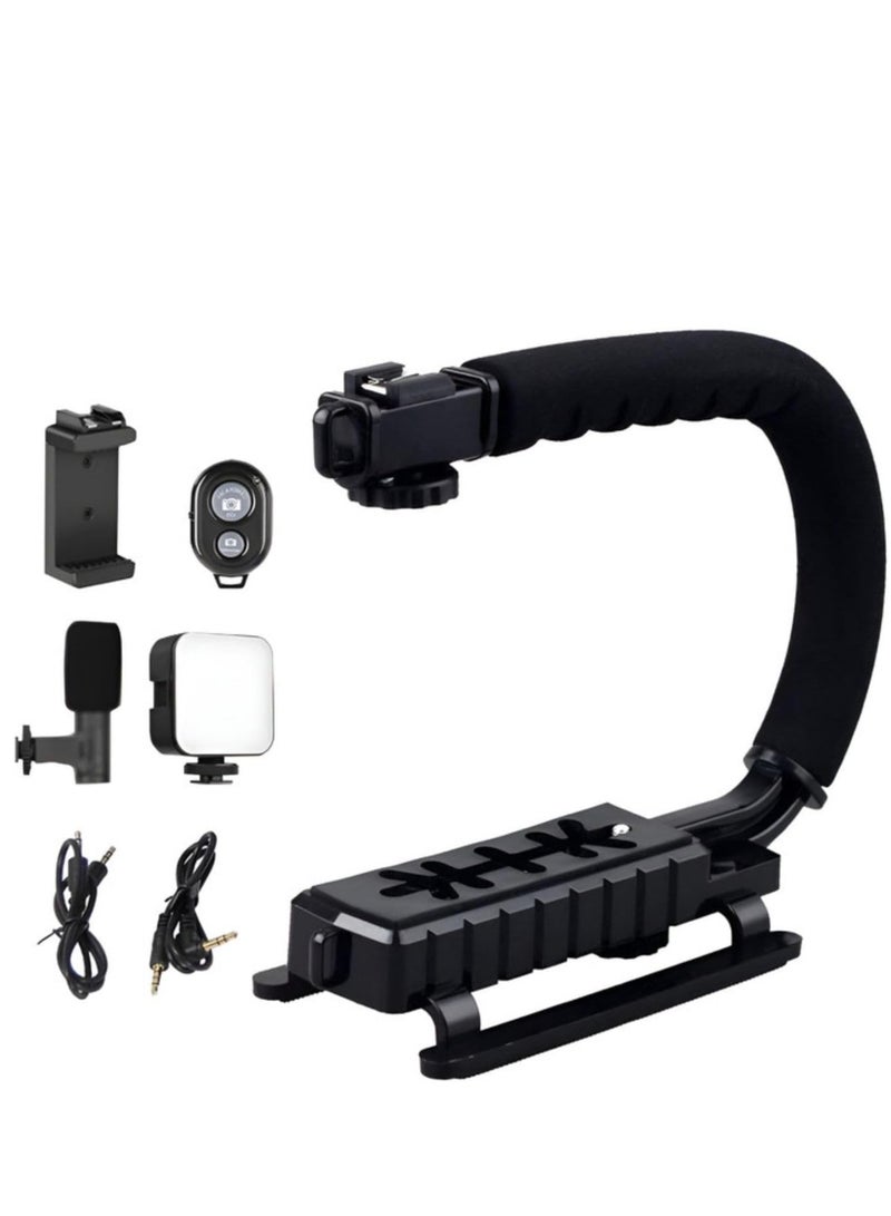 ELTRAZONE Video Making Kit – Portable Camera Stabilizer, Fill Light Microphone, Universal Photography & Video Handheld Vlog Stand Stabilizer Kit for Phone & Camera Video Recording – Complete Vlogging Setup  - Image 3