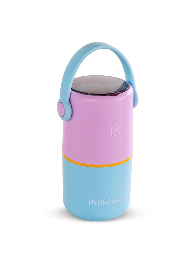 HYDROBREW Double Decker Stainless Steel Lunch Box w/ Folding Spork - Mauve and Blue - Image 2