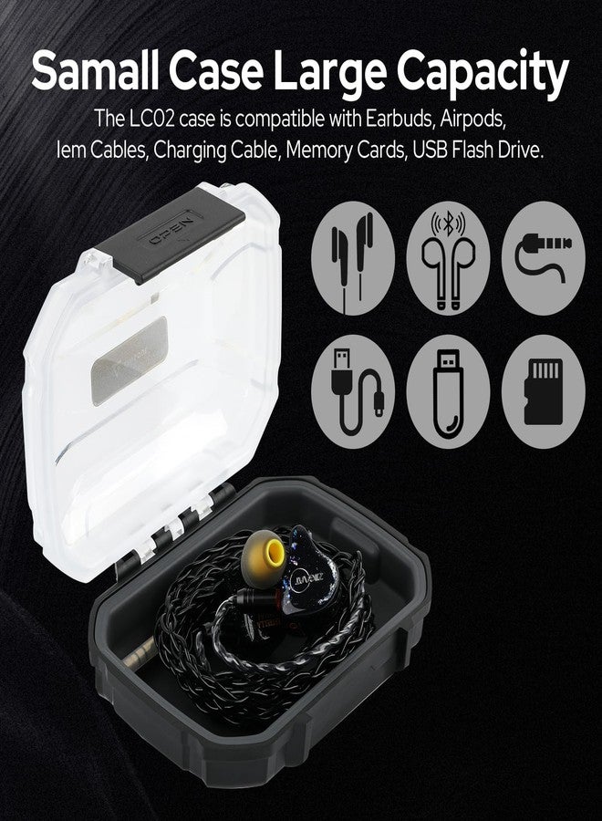 Linsoul LC02 in Ear Monitor Case, Portable Earbud Hard Case, Waterproof Earphone Storage Box, Travel Carrying Case for Headphones and IEM Cables, Fit for ZS10 PRO Cadenza Supermix4 Hype4 Zero:2 Zonie - Image 2