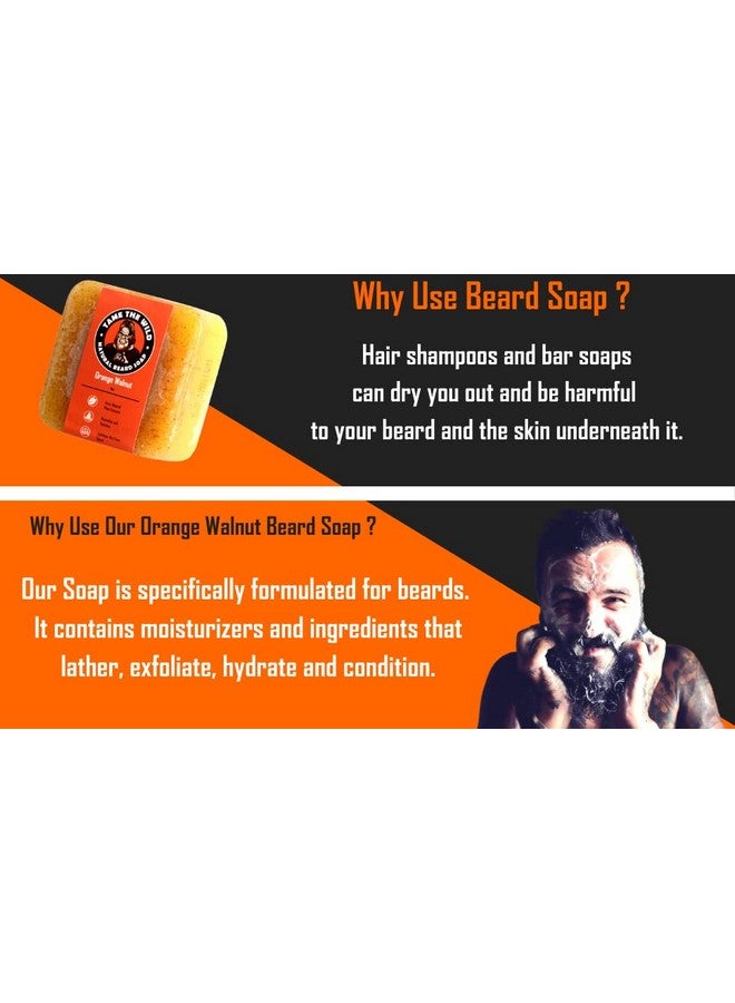 TAME THE WILD MAKE YOUR BEARD BEHAVE Tame the Wild Orange Walnut Beard Soap - Natural Beard Wash - Beard Shampoo & Conditioner - Mens Exfoliating Face & Body Scrub - Made of Shea Butter & Coconut Oil - 1 5oz Bar - Father's Day Gift - Image 4