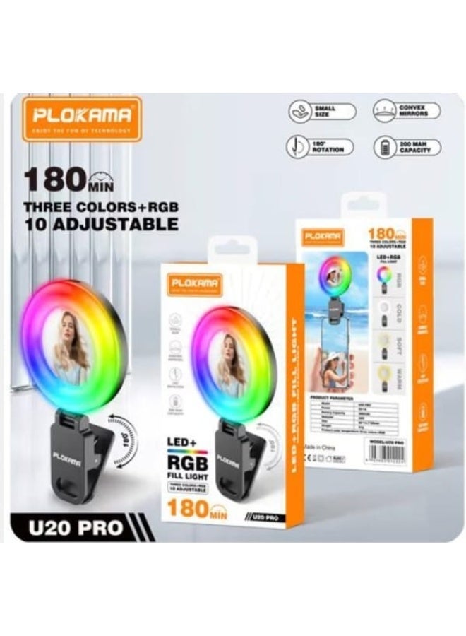 التخطيط رينج لايت صغير ليد للموبايل 10 أوضاع إضاءة ملونة - Image 1