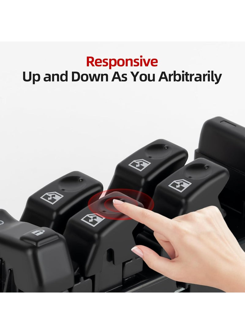 TLAXCA 15883319 Master Power Window Switch & Black Bezel Assembly with Folding Mirror Switch Fit for 2003-2006 Chevy Silverado Avalanche Suburban Tahoe, GMC Sierra Yukon, Escalade, Hummer H2, 920-022 DWS 394 - Image 3