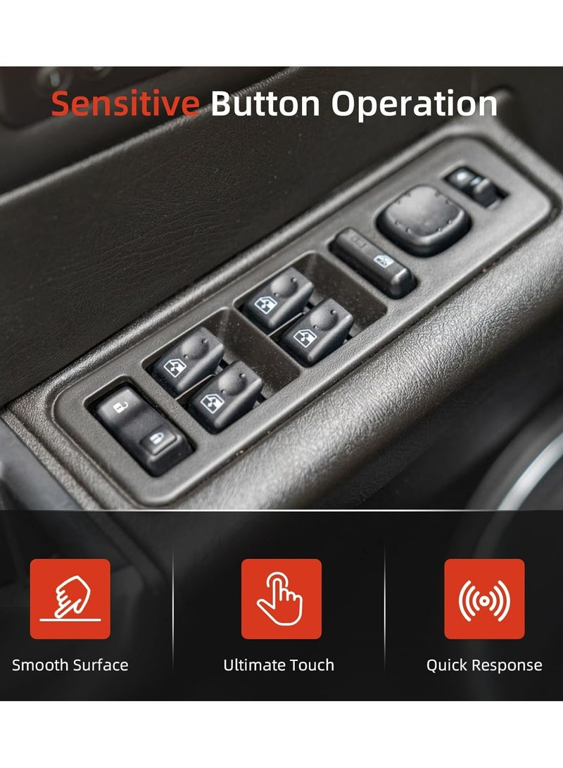 TLAXCA 15883319 Master Power Window Switch & Black Bezel Assembly with Folding Mirror Switch Fit for 2003-2006 Chevy Silverado Avalanche Suburban Tahoe, GMC Sierra Yukon, Escalade, Hummer H2, 920-022 DWS 394 - Image 4