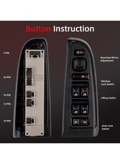 TLAXCA 15883319 Master Power Window Switch & Black Bezel Assembly with Folding Mirror Switch Fit for 2003-2006 Chevy Silverado Avalanche Suburban Tahoe, GMC Sierra Yukon, Escalade, Hummer H2, 920-022 DWS 394  - Image 5