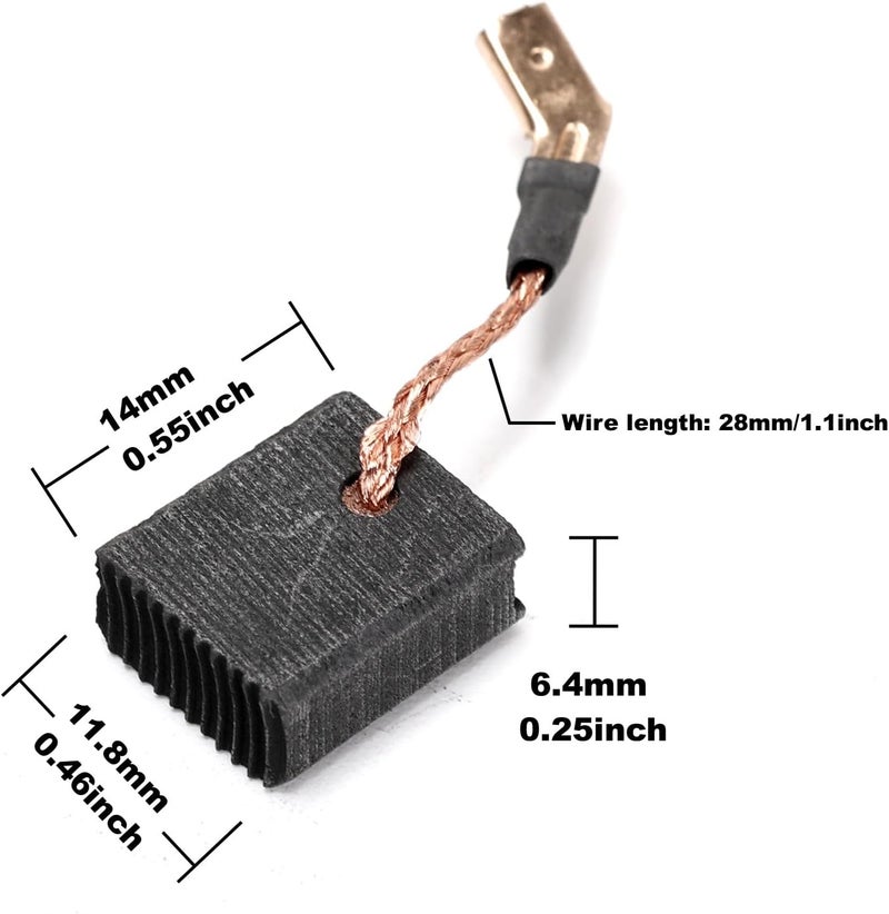 فرش كربون لصنفرة الزوايا (14×11.8×6.4 مم) N421362 بخاصية الإيقاف التلقائي متوافقة مع ديوالت Dwe4202 Dwe4204 Dwe4206 Dwe4217 Dwe4238 (4 قطع فرش كربون) - Image 3