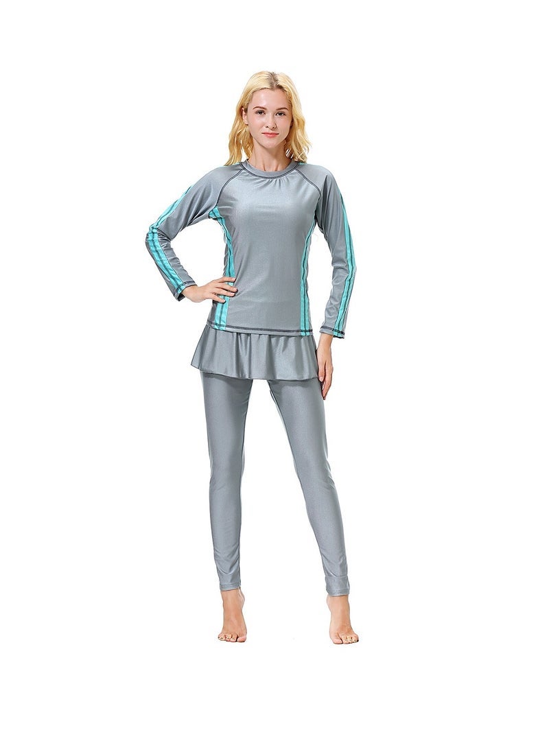 NADANBAO Modest Muslim Swimwear Girls Full Cover Islamic Hijab Sportswear Suit 3 Pieces Full Covered Burkini for Women - Image 2