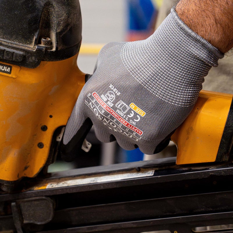 Linconson 12 Pack Safety Performance Series Construction Mechanics Work Gloves (M (Pack Of 12)  Grey) - Image 5