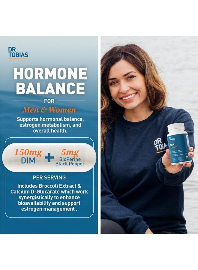 Dr. Tobias DIM Complex, Hormone Balance for Women & Men, DIM Supplement with BioPerine, Broccoli Extract & Calcium D-Glucarate Estrogen Detox Balance Complex, Non-GMO, Vegan, 60 Capsules - Image 2